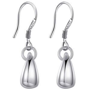 Sterling Silver Plated Solid Tear Drop Dangle Earrings